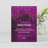 Schattige Roze zwart Glitter Drips Kerst nieuwjaar (Staand voorkant)
