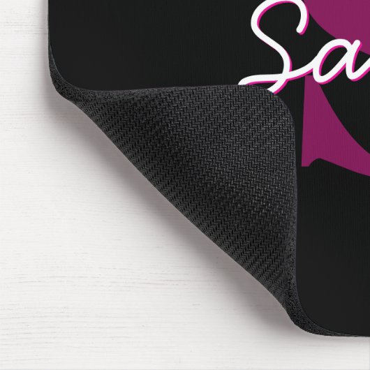 Schattige Roze & Zwart Monogram Script Muismat (Hoek)