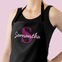 Schattige  Roze & Zwart Monogram Script