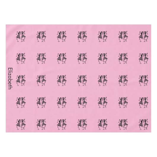 Schattige Roze, zwart Silhouette Celebration Tafelkleed (Voorkant (Horizontaal))