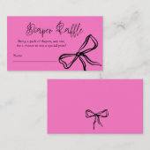 Schattige  Roze Zwarte Boog Luier Raffle Informatiekaartje (Voorkant / Achterkant)