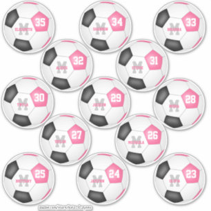 schattige roze zwarte voetballers sticker
