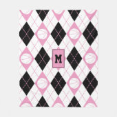 schattige roze zwarte witte basketbal met de naam  fleece deken (Voorkant)