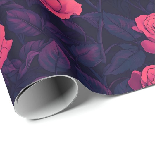 Schattige Rozen  inpakpapier (Rol Hoek)