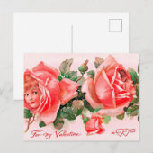 schattige  rozen kinder Valentijn Briefkaart (Voorkant / Achterkant)