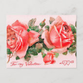 schattige  rozen kinder Valentijn Briefkaart (Voorkant)