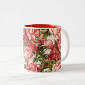 schattige rozen tweekleurige koffiemok (Voorkant rechts)