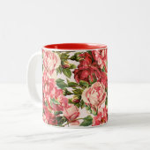 schattige rozen tweekleurige koffiemok (Voorkant links)