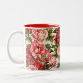 schattige rozen tweekleurige koffiemok (Links)