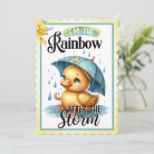 Schattige Rubber Duck Baby Douche Uitnodigingen (Staand voorkant)