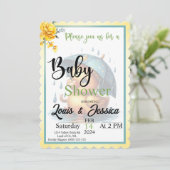 Schattige Rubber Duck Baby Douche Uitnodigingen (Staand voorkant)