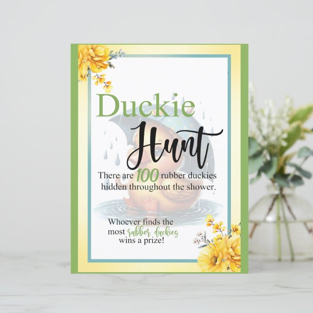 Schattige Rubber Duck Baby shower Duck Hunt Spel (Staand voorkant)