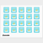 Schattige Rubber Duck Baby shower Favor Sticker (Vel)