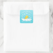 Schattige Rubber Duck Baby shower Favor Sticker (Tas)