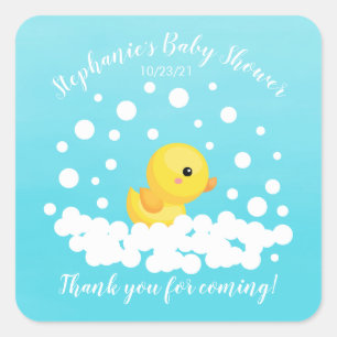 Schattige Rubber Duck Baby shower Favor Sticker