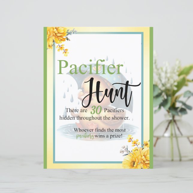 Schattige Rubber Duck Baby shower Fopspeen Hunt Sp (Staand voorkant)