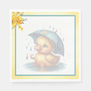 Schattige Rubber Duck Baby shower servetten