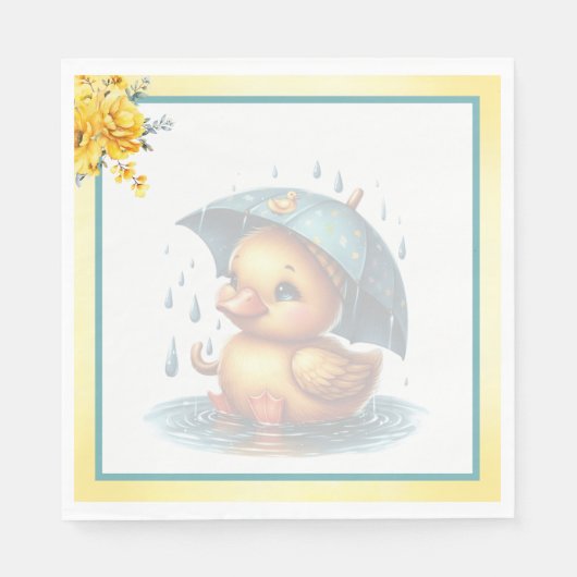 Schattige Rubber Duck Baby shower servetten (Voorkant)