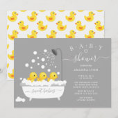 Schattige Rubber Duck Triplets Baby shower Kaart (Voorkant / Achterkant)