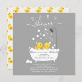 Schattige Rubber Duck Twins Baby shower Kaart (Voorkant / Achterkant)