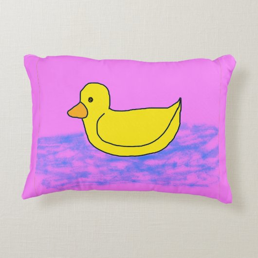 Schattige Rubber Ducky Accent Pillow Accent Kussen (Achterkant)