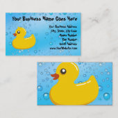 Schattige Rubber Eend/Blauwe Bellen Visitekaartje (Voorkant / Achterkant)