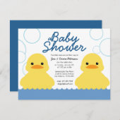 schattige rubberducky TWIN-BABY SHOWER Kaart (Voorkant / Achterkant)