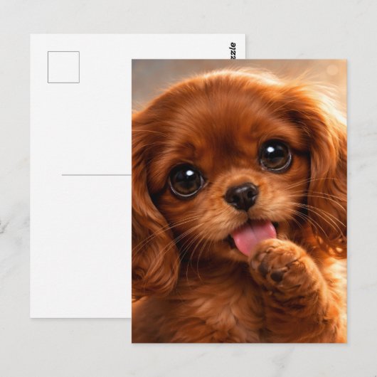 Schattige Ruby Cavalier Spaniel Briefkaart (Voorkant / Achterkant)