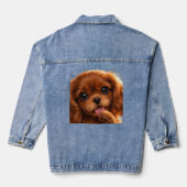 Schattige Ruby Cavalier Spaniel Denim Jacket (Achterkant)