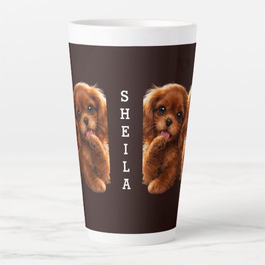 Schattige Ruby Cavalier Spaniel Latte Mok (Voorkant)
