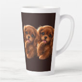 Schattige Ruby Cavalier Spaniel Latte Mok (Rechts)