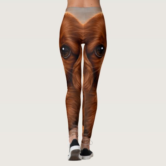 Schattige Ruby Cavalier Spaniel Leggings (Achterkant)