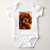 Schattige Ruby Cavalier Spaniel Romper (Voorkant)