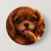 Schattige Ruby Cavalier Spaniel Ronde Button 7,6 Cm (Voorkant)