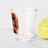 Schattige Ruby Cavalier Spaniel Shot Glas (Rechts)