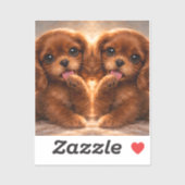 Schattige Ruby Cavalier Spaniel Sticker (Vel)