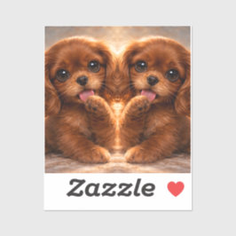 Schattige Ruby Cavalier Spaniel Sticker