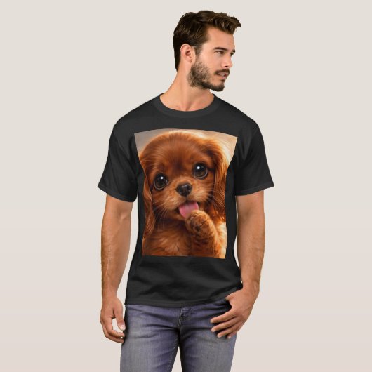 Schattige Ruby Cavalier Spaniel T-shirt (Voorkant volledig)