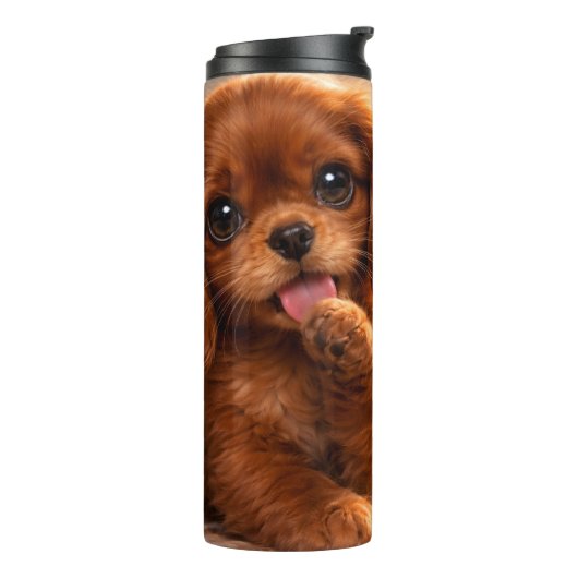 Schattige Ruby Cavalier Spaniel Thermosbeker (Gedraaid links)