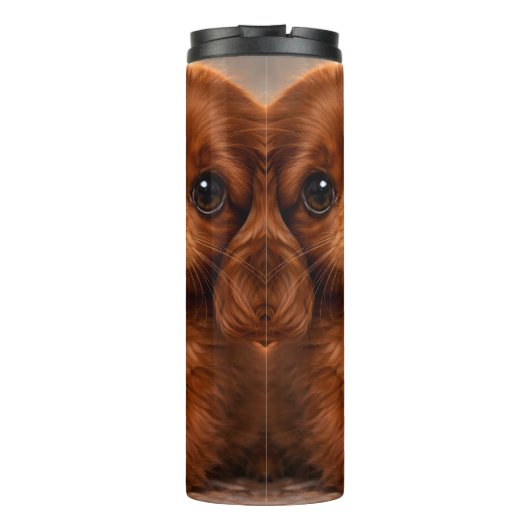 Schattige Ruby Cavalier Spaniel Thermosbeker (Achterkant)