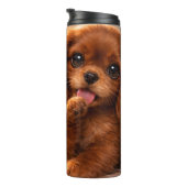Schattige Ruby Cavalier Spaniel Thermosbeker (Geroteerd rechts)