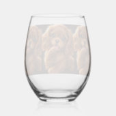 Schattige Ruby Cavalier Spaniel Wijnglas Zonder Voet (Voorkant)