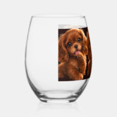 Schattige Ruby Cavalier Spaniel Wijnglas Zonder Voet (Links)