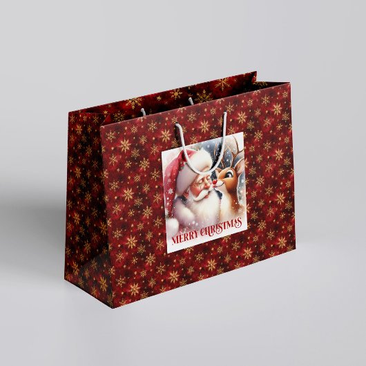 Schattige Rudolf en Sinterklaas Kinderen Kerstvaka Groot Cadeauzakje