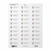 Schattige Rudolf Rendier Kerst Retouradres Etiket (Full Sheet)