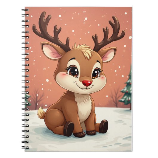 Schattige Rudolph Character Notitieboek (Voorkant)