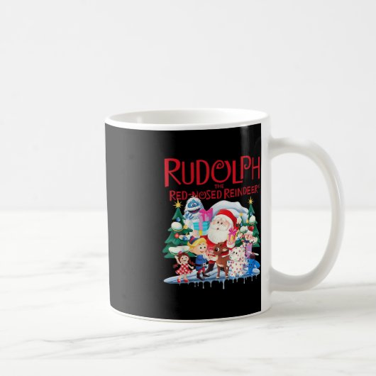 Schattige Rudolph de rode neus rendier kerstspecif Koffiemok (Rechts)