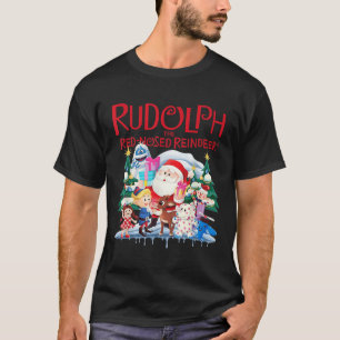 Schattige Rudolph de rode neus rendier kerstspecif T-shirt