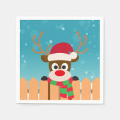 Schattige Rudolph De Rode Neus Rendier | Servet (Voorkant)