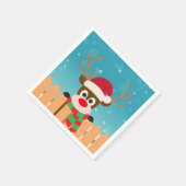 Schattige Rudolph De Rode Neus Rendier | Servet (Hoek)